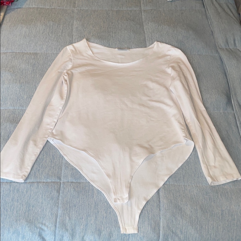Elegant White Long Sleeve Bodysuit